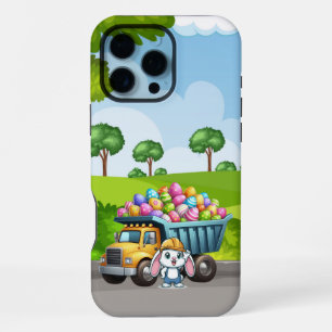 Cute spring/Easter bunny dump truck iPhone 16 Pro Max Case