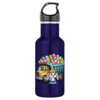 Cute spring/Easter bunny dump truck Stainless Steel Water Bottle