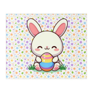 Cute spring/Easter bunny with egg Acrylic Print