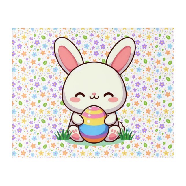 Cute spring/Easter bunny with egg Acrylic Print (Front)