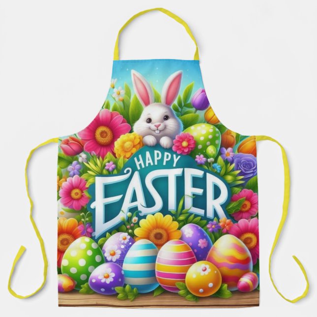 Cute spring/Easter bunny with egg Apron (Front)
