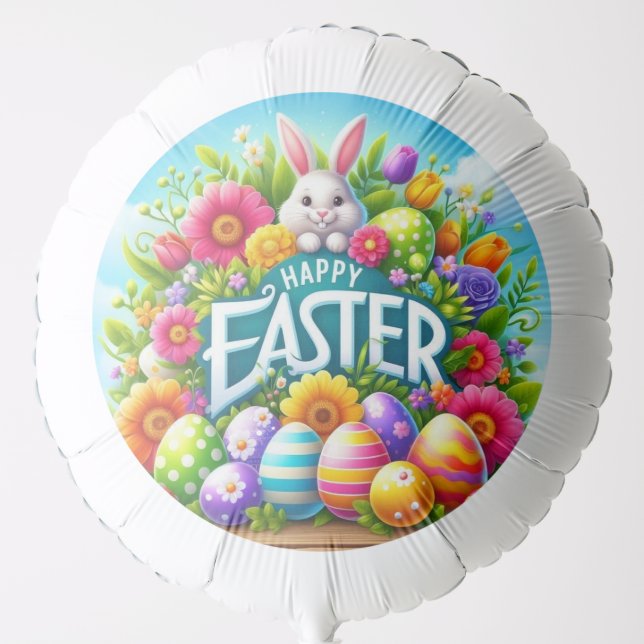 Cute spring/Easter bunny with egg Balloon (Front)