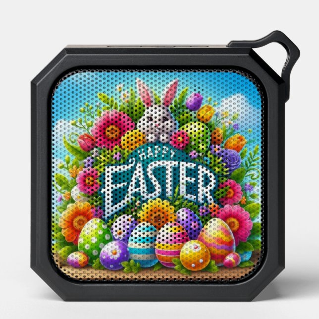 Cute spring/Easter bunny with egg Bluetooth Speaker (Front)
