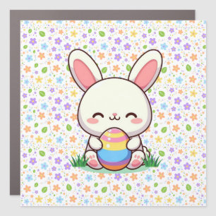 Cute spring/Easter bunny with egg Car Magnet