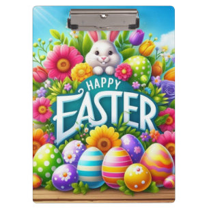 Cute spring/Easter bunny with egg Clipboard