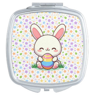 Cute spring/Easter bunny with egg Compact Mirror