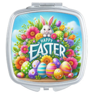 Cute spring/Easter bunny with egg Compact Mirror