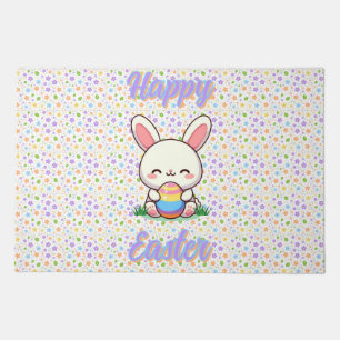 Cute spring/Easter bunny with egg Doormat
