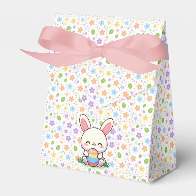 Cute spring/Easter bunny with egg Favor Boxes (Front Side)