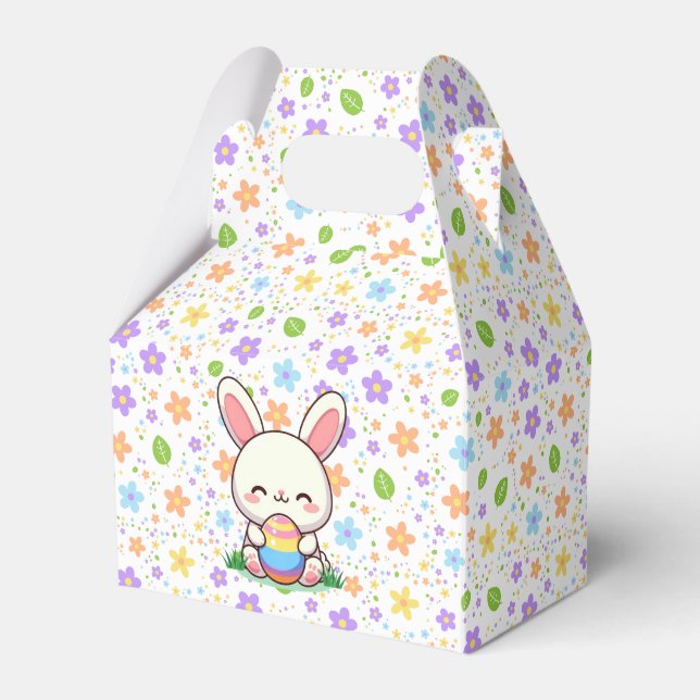 Cute spring/Easter bunny with egg Favor Boxes (Front Side)