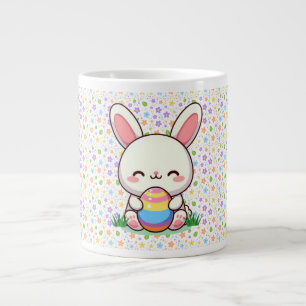 Cute spring/Easter bunny with egg Giant Coffee Mug