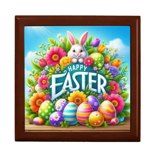 Cute spring/Easter bunny with egg Gift Box (Front)