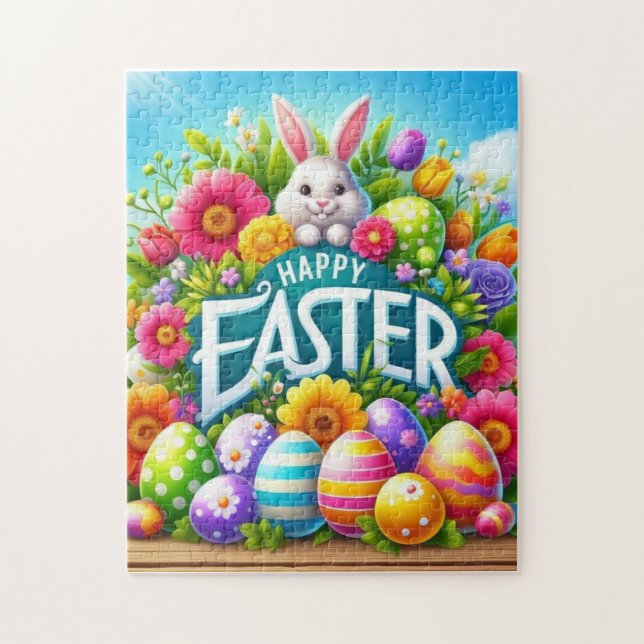 Cute spring/Easter bunny with egg Jigsaw Puzzle (Vertical)