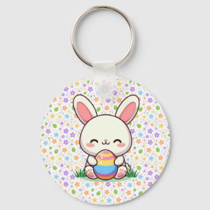 Cute spring/Easter bunny with egg Keychain