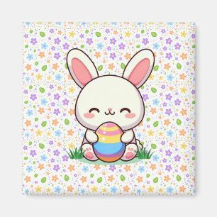 Cute spring/Easter bunny with egg Magnet