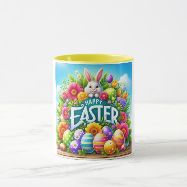 Cute spring/Easter bunny with egg Mug (Center)