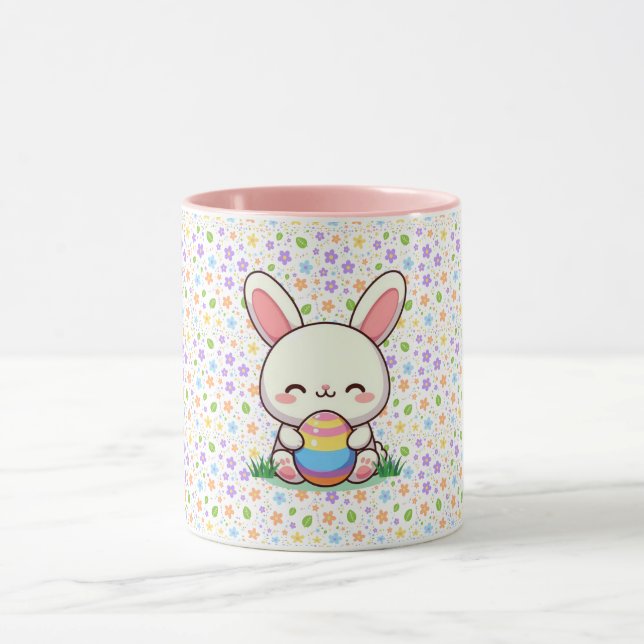 Cute spring/Easter bunny with egg Mug (Center)