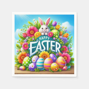 Cute spring/Easter bunny with egg Napkins