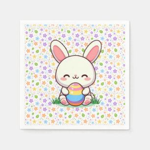 Cute spring/Easter bunny with egg Napkins
