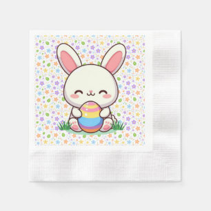 Cute spring/Easter bunny with egg Napkins