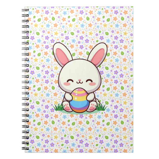 Cute spring/Easter bunny with egg Notebook (Front)