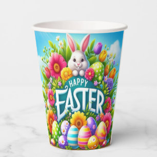 Cute spring/Easter bunny with egg Paper Cups