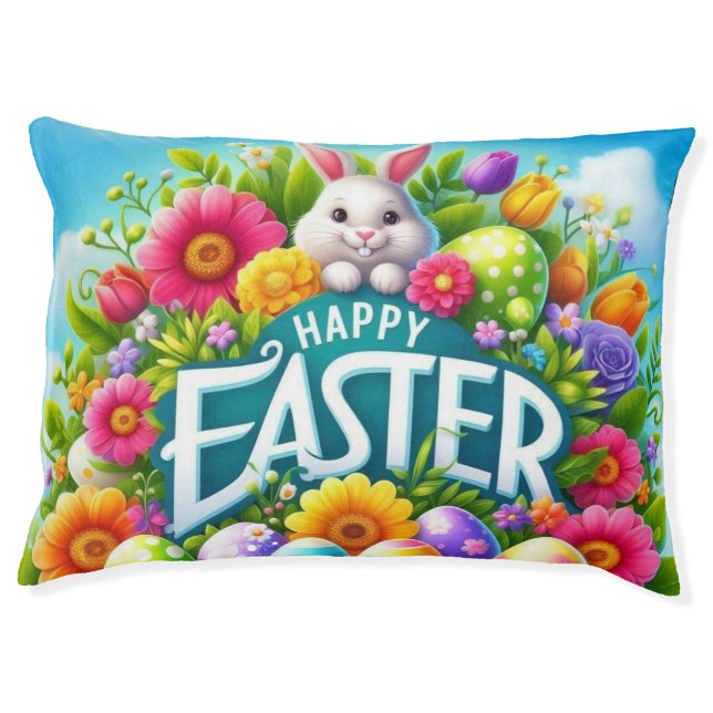 Cute spring/Easter bunny with egg Pet Bed (Front)