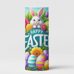 Cute spring/Easter bunny with egg Pillar Candle