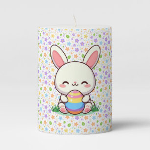 Cute spring/Easter bunny with egg Pillar Candle
