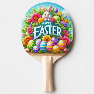 Cute spring/Easter bunny with egg Ping Pong Paddle