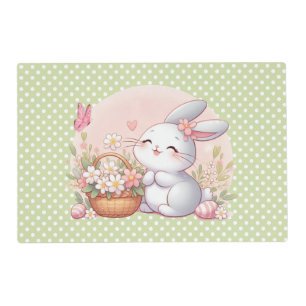 Cute spring/Easter bunny with egg Placemat