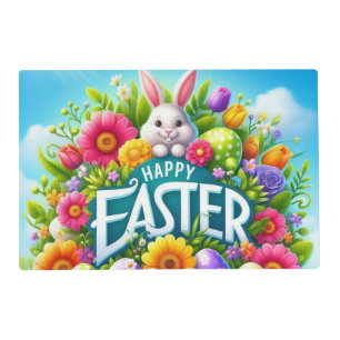 Cute spring/Easter bunny with egg Placemat