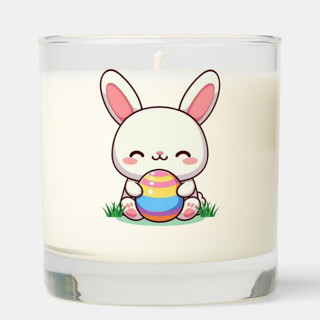Cute spring/Easter bunny with egg Scented Candle (Front)