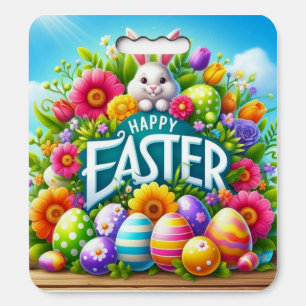 Cute spring/Easter bunny with egg Seat Cushion