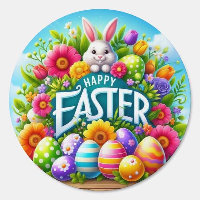 Cute spring/Easter bunny with egg Sign (Front)