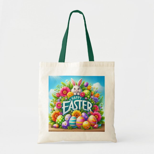 Cute spring/Easter bunny with egg Tote Bag (Front)