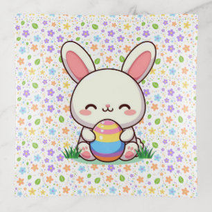 Cute spring/Easter bunny with egg Trinket Tray