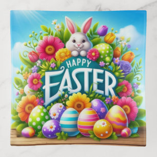 Cute spring/Easter bunny with egg Trinket Tray