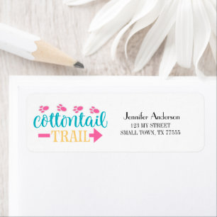 Cute Spring Easter Cottontail Trail Fun Address Label