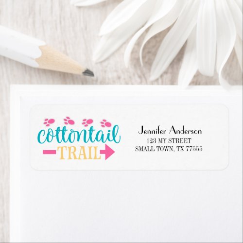 Cute Spring Easter Cottontail Trail Fun Address Label