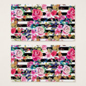Cute spring floral and stripes watercolor pattern (Front & Back)