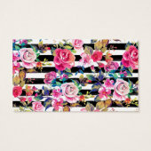 Cute spring floral and stripes watercolor pattern (Back)