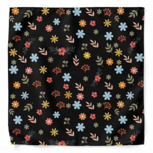 Cute spring floral and stripes watercolor pattern bandana
