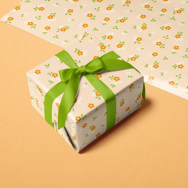 Cute Spring Floral Daisies Bouquets Pattern Wrapping Paper (Creator Uploaded)