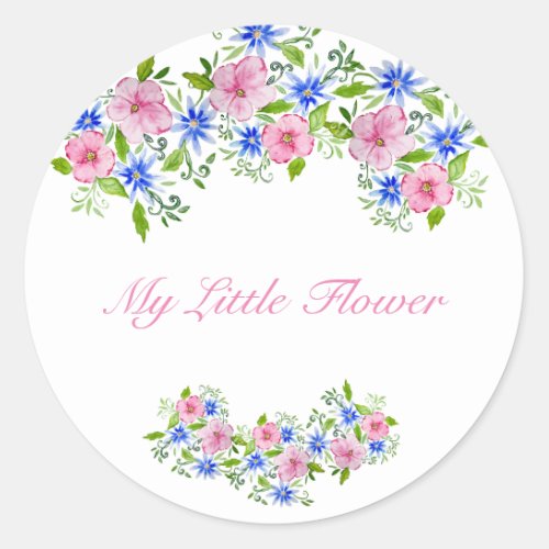 Cute spring floral pattern classic round sticker