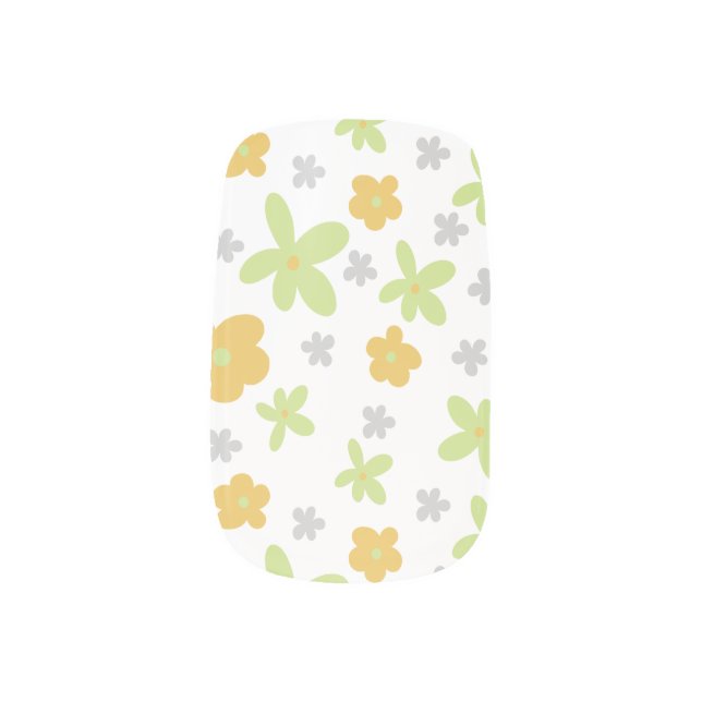 Cute Spring Floral Pattern  Minx Nail Art (Left Thumb)