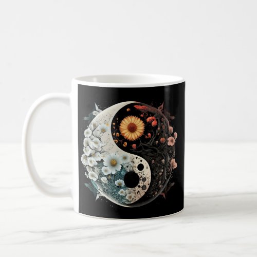 Cute Spring Floral Ying Yang Mother Nature Earth  Coffee Mug