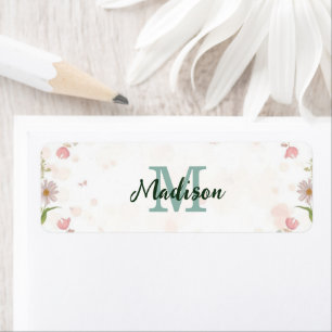 Cute Spring Flower Wildflower Bouquet Butterflies Label