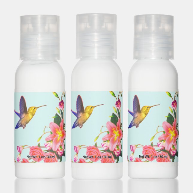 Cute spring flowers and hummingbird hand lotion (Set)