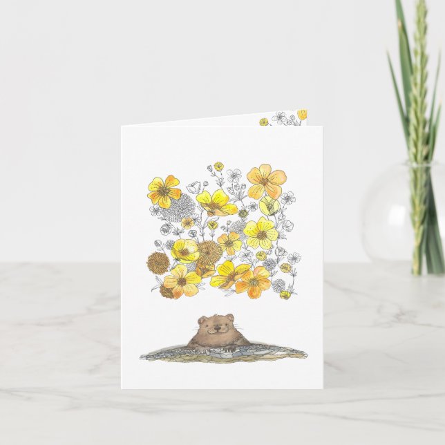 Cute Spring Flowers Letterpress Thank You Card (Front)